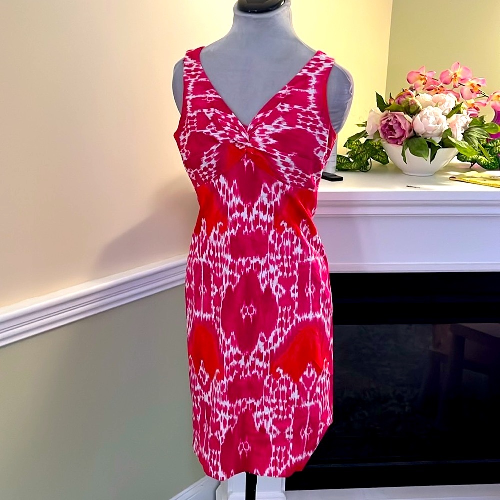 JONES NEW YORK Signature Stretch  Pink White & Red Sleeveless Dress NWOT - Picture 3 of 11